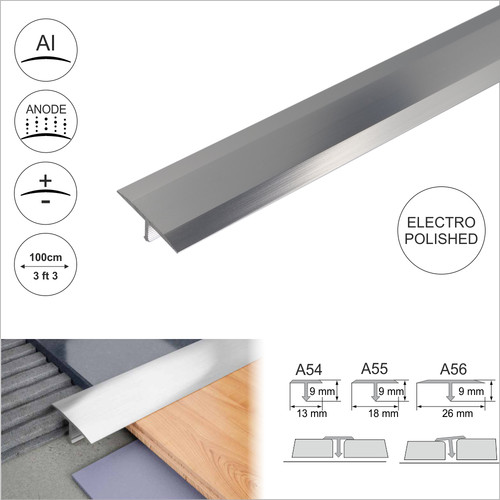 Aluminium bar threshold - aluminium,