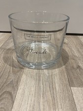 The White Company London Large Glass Candle Holder Fireside 