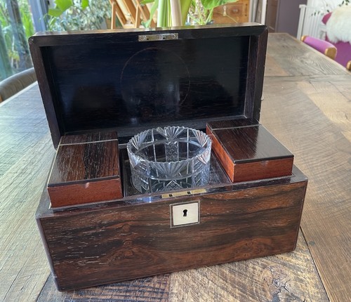 Georgian rosewood tea caddy - georgian,