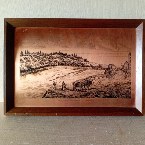 Vintage copper plate etching - vintage, copper-plate