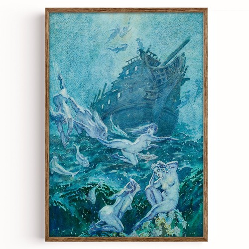 Norman lindsay shipwreck with - shipwreck,