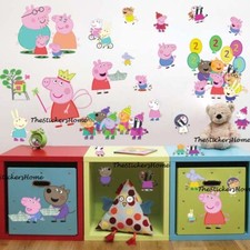 Peppa pig family wall stickers - peppa,