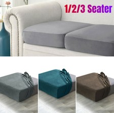1-3 Seater Stretch Velvet Sofa Seat Cushion Covers Slipcovers Couch Replacement