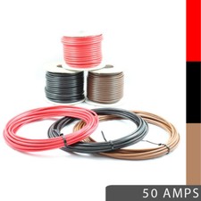 50 AMP 6mm² Single Core Stranded Copper Cable 12v 24v Thin Wall Wire RED BLACK
