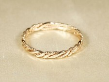 14K Gold Vermeil Twisted Flat