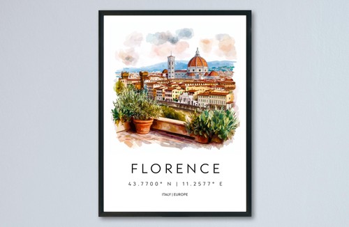 Florence watercolor poster - florence,