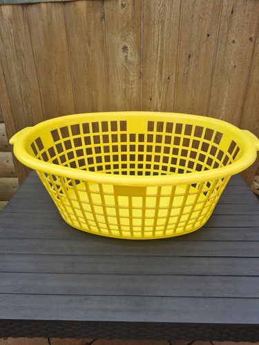Vintage yellow plastic oval - vintage,
