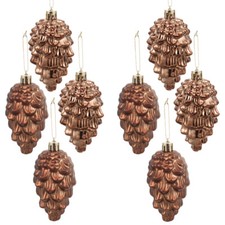 8 Pcs Pine Cone Baubles Christmas Tree Ornaments Pendants Decorations
