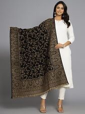 Black Gold Wool Jamavar Shawl