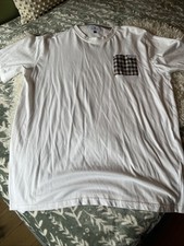Aquascutum Off White Tshirt With House Check Pocket Size XXL New Without Tags