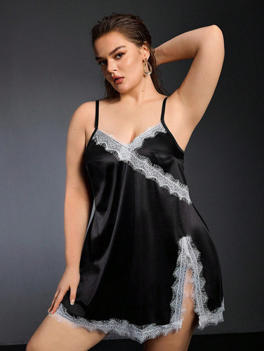 Plus size black lace - size,