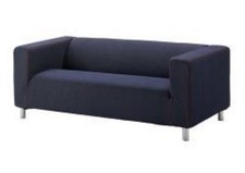 USED Ikea KLIPPAN Cover for 2-seat sofa & footstool, Vansta dark blue in DENIM