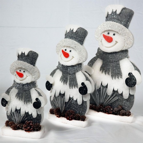 3pcs snowman christmas figures - christmas,