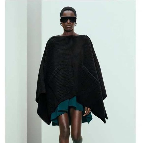 Zara srpls wool poncho - poncho, sweater