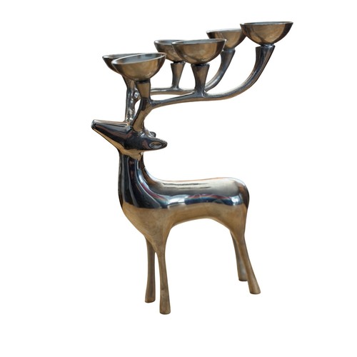 Silver metal reindeer - silver,