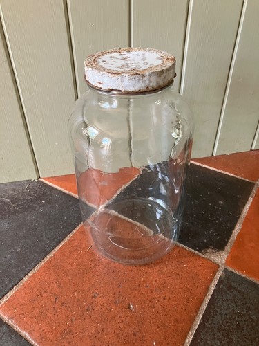 Vintage round glass - sweet, jar
