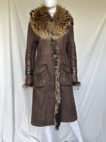 Vintage brown sheepskin fur - vintage,