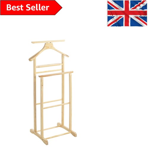 Natural wood valet stand - natural, with