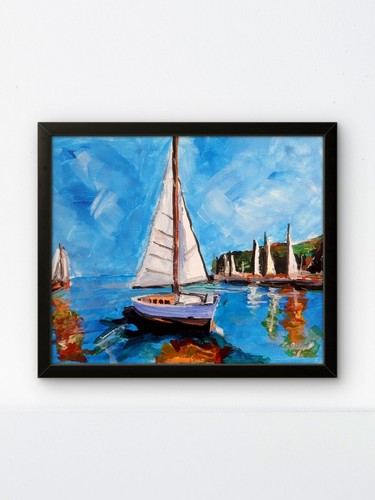 Original impressionist sailing - original,