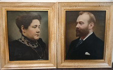 Pair of antique victorian  oil