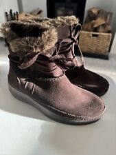 SKECHERS WOMENS SUEDE TONE UPS ANKLE BOOTS IN BROWN  LINED UK SIZE 5 WORN ONCE