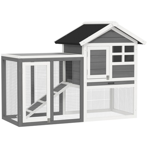 Pawhut rabbit hutch - pawhut, bunny