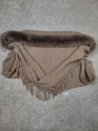 Cozy brown ribbed - brown, shawl