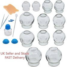 12pcs Cupping Therapy Set for Cellulite Muscle Pain Relief Thick Glass Design