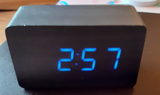 GREY WOOD STYLE SMALL DIGITAL ALARM CLOCK