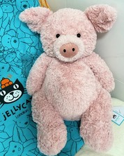 Jellycat Cuddly Barnabus Pig PlushToy with Free with Tags Dust Bag Free Shipping