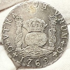 1769 G P Guatemala 8 Reales • Pillar Dollar • Silver Colonial Coin (L461)