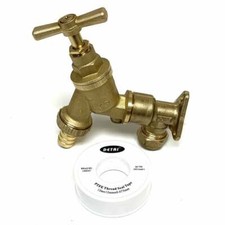 Bib Tap Garden Tap 1/2" or Wall Plate 1/2" - 15mm Compression Outdoor or PTFE
