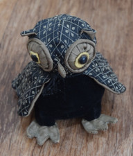 DORA DESIGNS OWL FABRIC PAPERWEIGHT OLIVER WISE JNR 5" HIGH WISE BIRD BNWT NEW