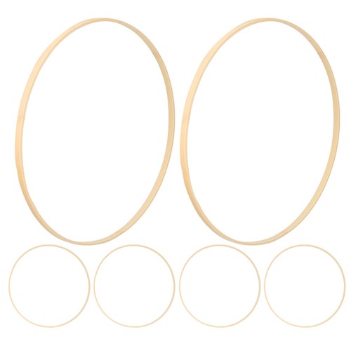 6pcs bamboo craft rings - 6pcs,