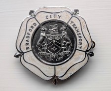Bradford City Buses Corporation Transport White Rose Enamel Cap Badge