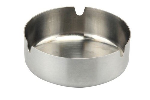 Round stainless steel ashtray - stainless,