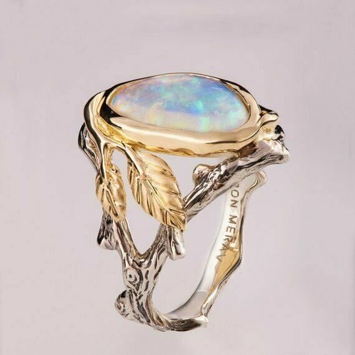 Ring woman man - woman, white