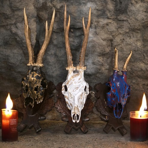 Hydro dipped roe deer skulls - hydro,