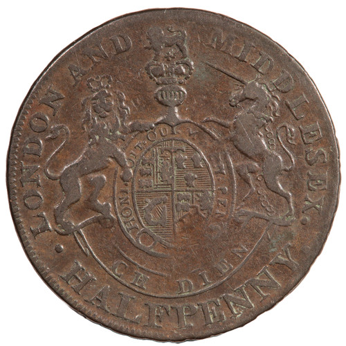 1790s middlesex halfpenny - 1790s,