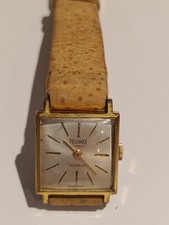 Precimax Ladies Square Gold Tone Watch