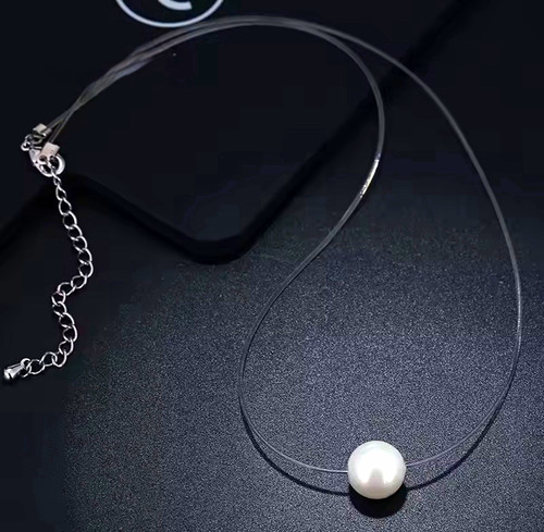 Chain necklace white round - chain,