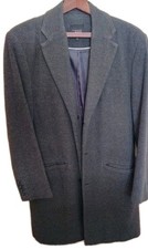 Thomas Nash Grey Buttoned Wool Coat Mens Small