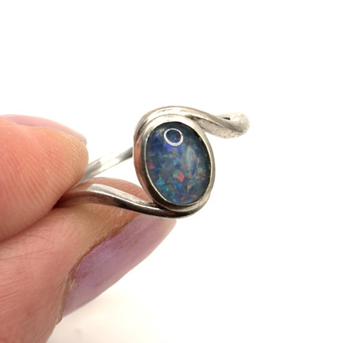 Sterling silver doublet opal - doublet,