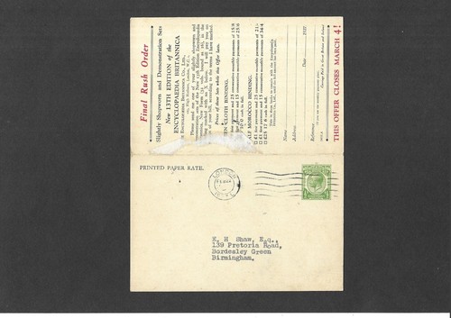 Stationery sto 1927 kgv - sto,