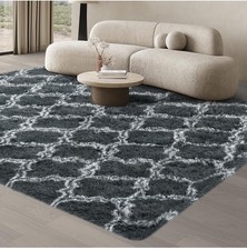 Rugs Living Room, 200x300cm Grey Area Rug, Anti Slip Soft Fluffy Shaggy / 011