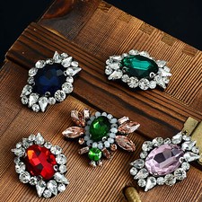 Sparkling Rhinestone Applique 3pcs Diamante Button for Costumes Jewelry Making