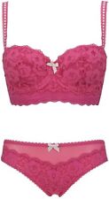 Ex M&S Lacey Longline Bra & Brazilian Knicker Set. 2 Colours. Multiple Sizes