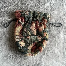 Vintage Floral Drawstring Toiletries Wash Bag