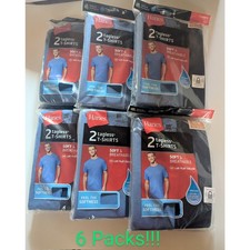 Hanes T- Shirts Size M 38-40" 95-100cm Colored Tagless T-Shirts (6) 2 Packs