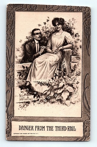 1911 vintage postcard - 1911, danger